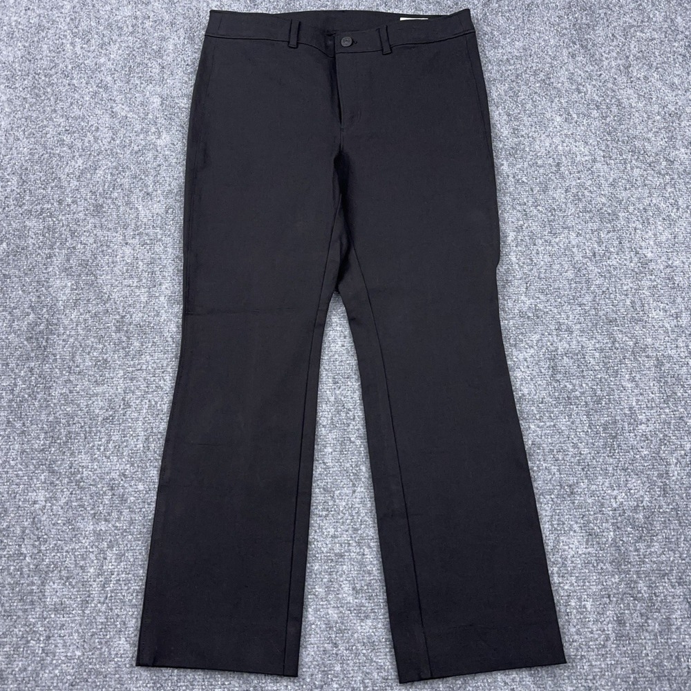 AYR Ponte Pants Women's 30 Black Ankle Crop Kick Flare Mid-Rise Stretch 32x26.5